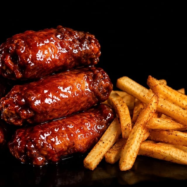 Caribbean Fried Wings & Fries.