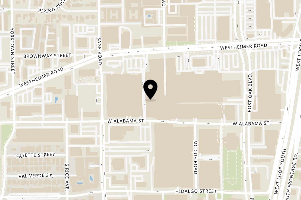Map showing the location of Sumtingz Good on 5015 Westheimer Rd ste 1295 in Houston